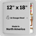 BEST BA-AHD 12' x 18' Metal Access Panel with Concealed Pin Hinge, LEED Compliant 16-Gauge Steel Access Door for Non-Rated Drywall/Ceilings, White Drywall Panel with Rounded Corners, Screwdriver Latch