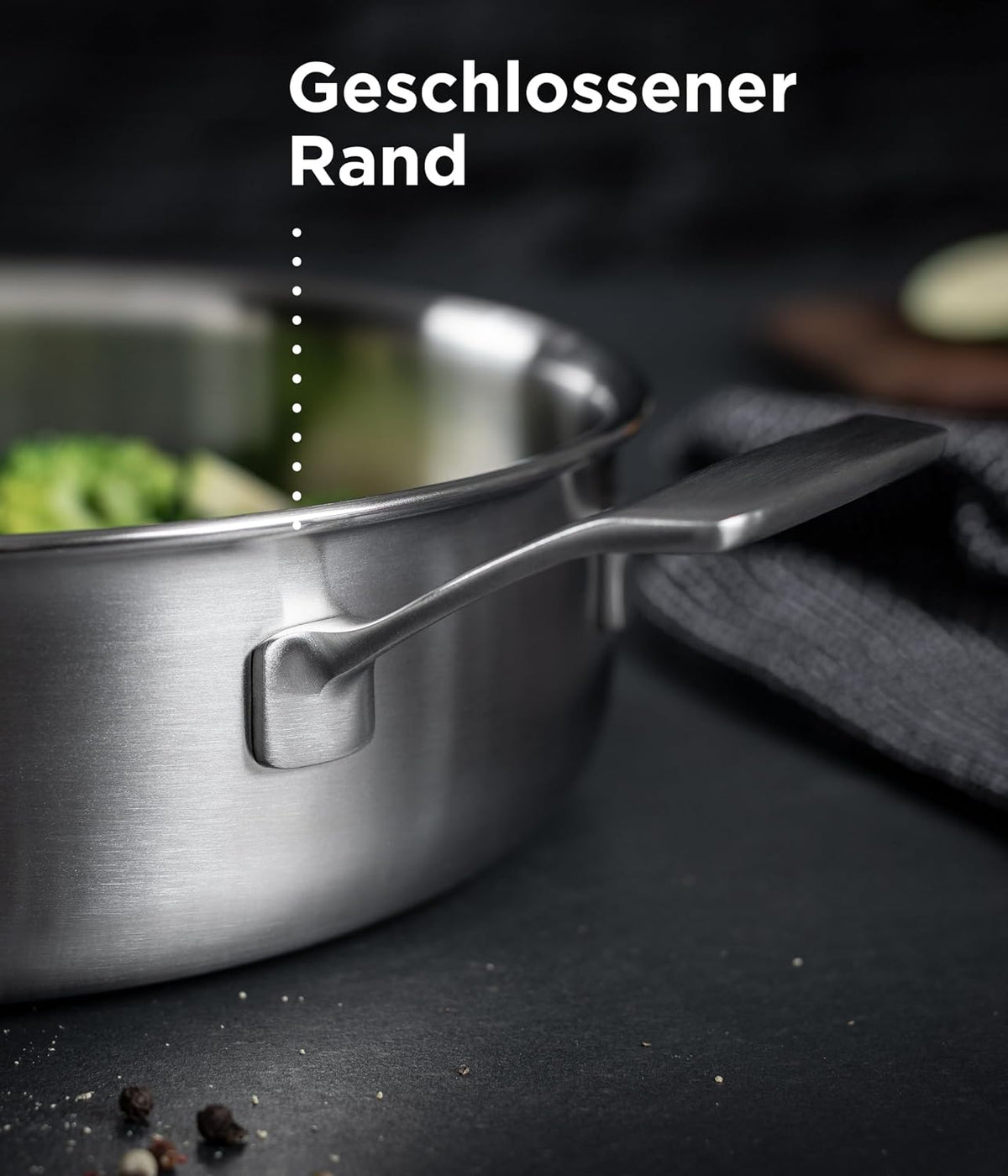 KUHN RIKON Culinary Fiveply Casserole Pot, 18cm/2.5L Oven Proof Cooking Pan with Stainless Steel Lid. Induction Casserole Dishes. Dishwasher Safe Cookware Guarantee