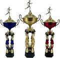 Express Medals Various Sport Giant 54 Inch Tall 19 Inch Wide 4 Post Column Gold Red or Blue Trophy Cup Award Includes Attached Plate with up to 5 Lines of Your Custom Engraved Text. Weighs 11 lbs.