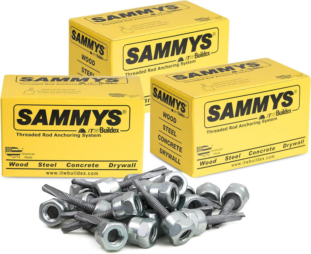 Everflow Sammys 8026957-75 DST 150 1/4 Inch Screw Vertical Threaded Rod Anchor Designed for Steel Structure, Steel with Electro-Zinc Finish,1/4-14 x 1-1/2 Inch Screw Length (pack of 75)