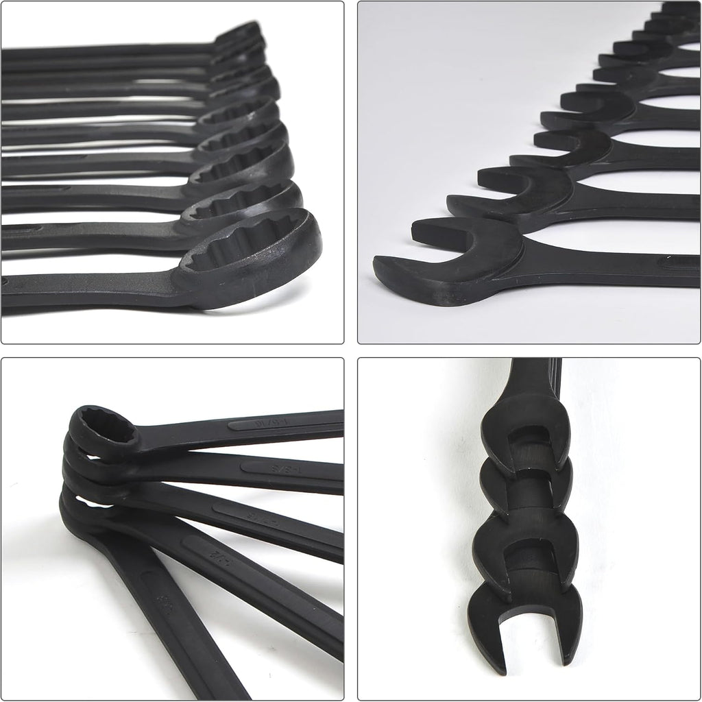 10 PC SAE Black-Oxide Jumbo Combo Wrench Set | 1-5/16' - 2'