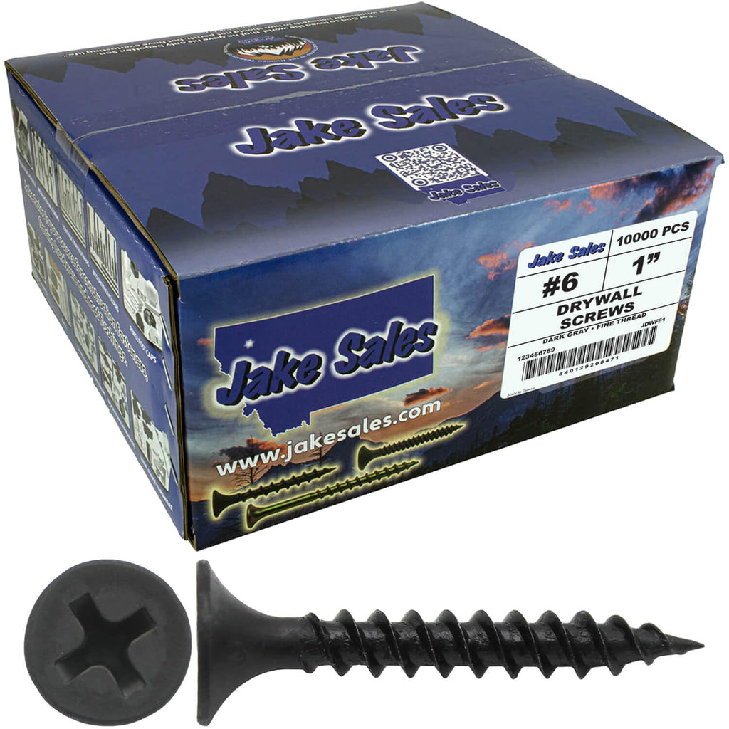 Gray Phosphate Drywall Screws: #6 x 1 FINE Thread Drywall, Gypsum Board, Sheetrock, Plasterboard Screws. Use for Low Cost, All Purpose Wood Screws (30 POUNDS - 10,000 Screws)
