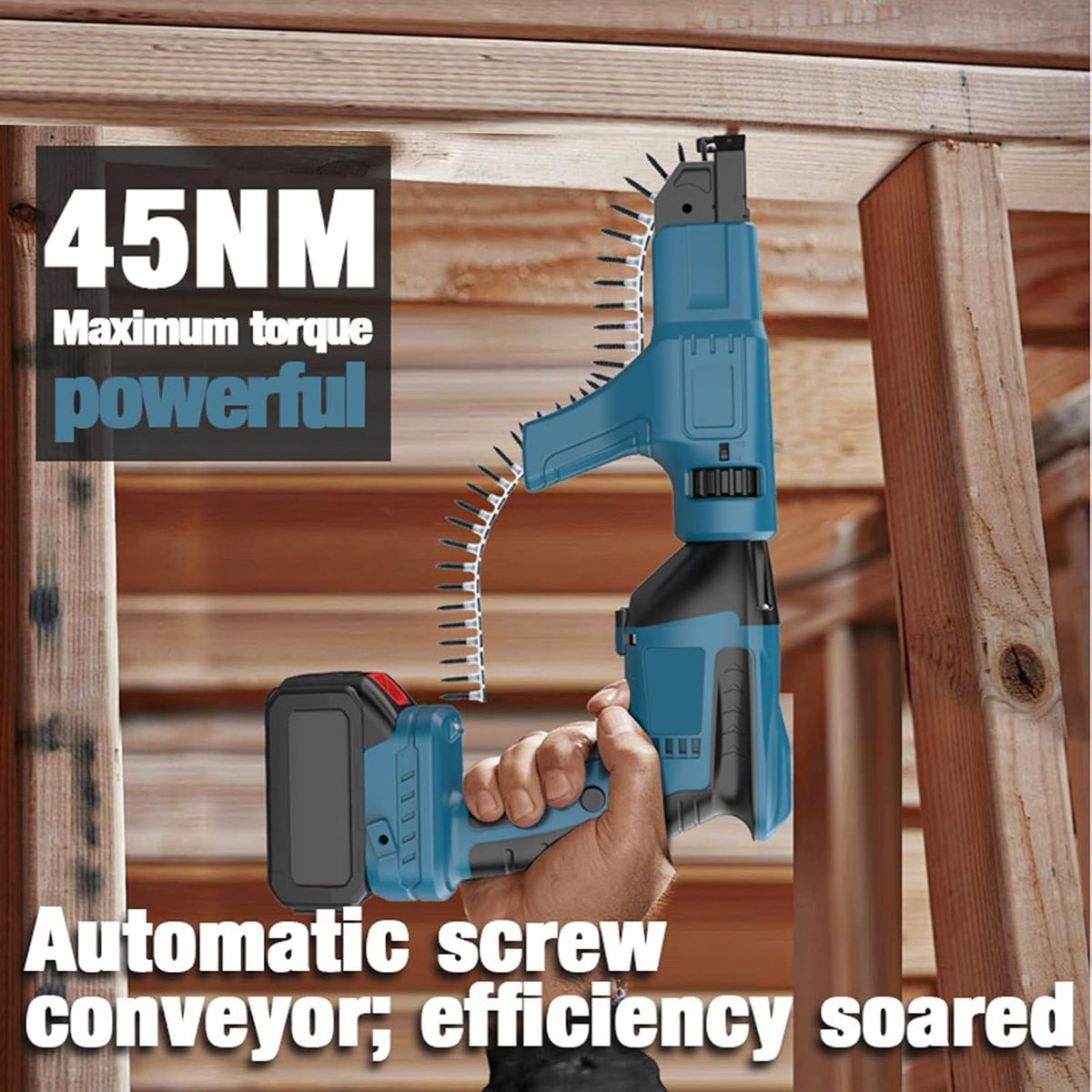 Cryfokt Brushless Cordless Drywall Screw, Electric with 4000mAh Battery and Storage Box, 360 Rotating Head for Drywall Installation and Home Renovation