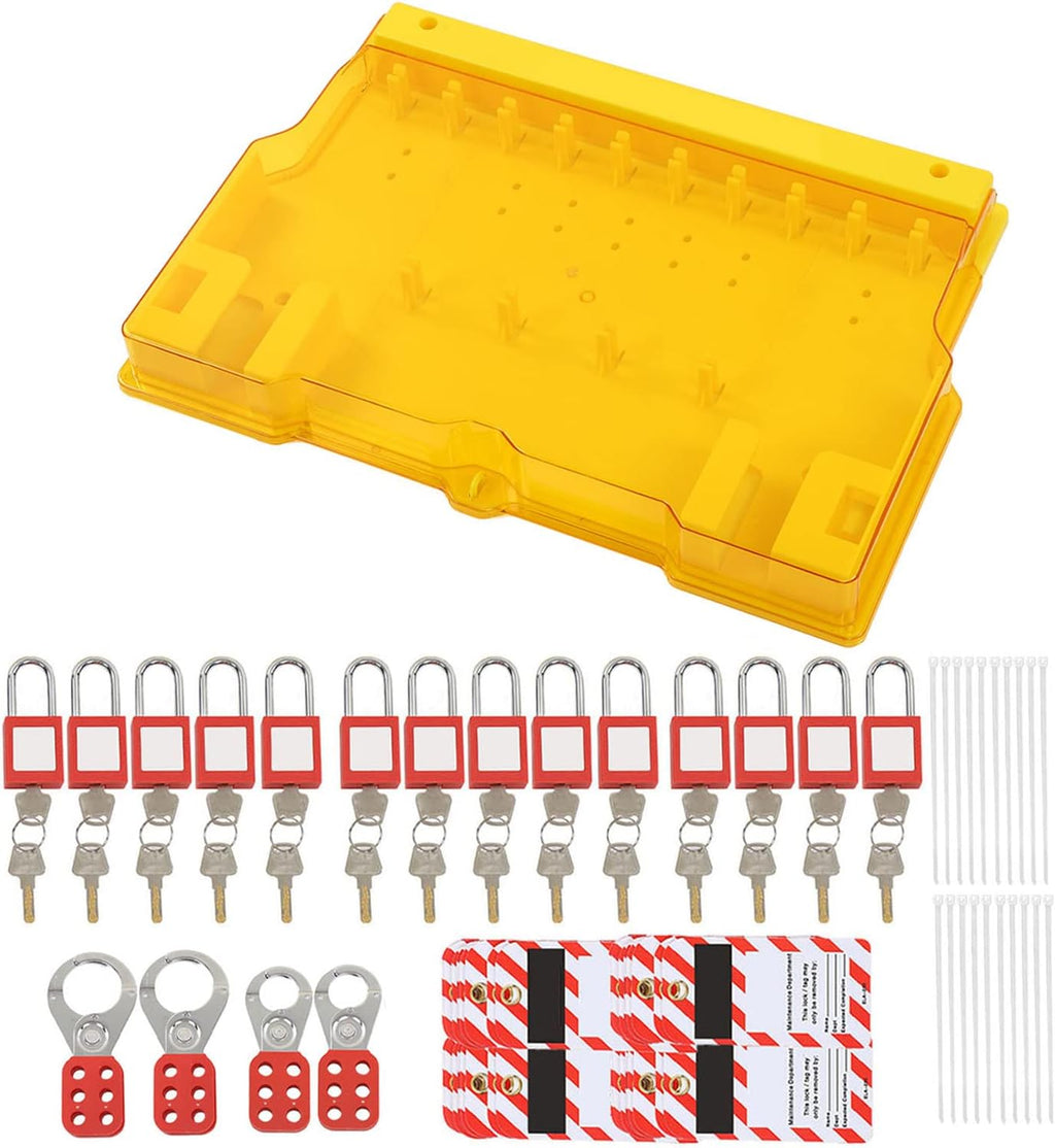 Semme Lockout Tagout Station Complete Kit with Padlocks Keys Hasps and Hangtags Secure Visual Management for Factory