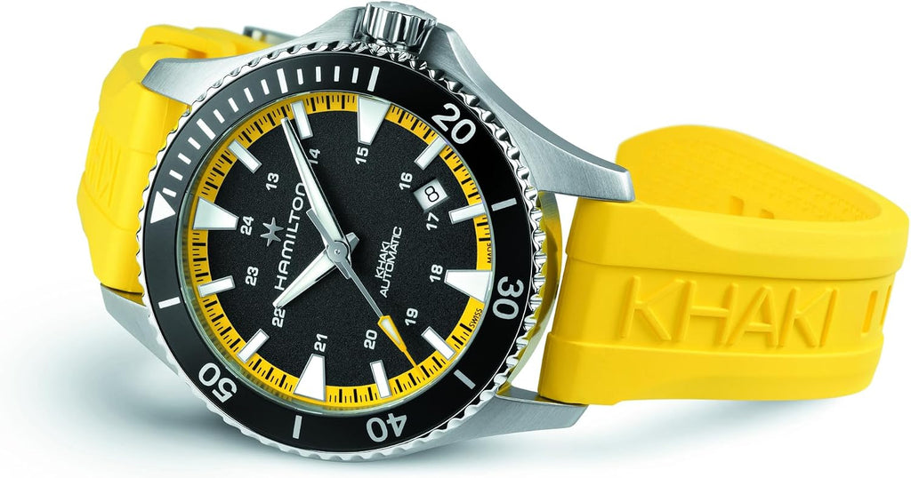 Hamilton Khaki Navy Scuba Automatic Men's Watch, 40mm Stainless Steel Case, Swiss Made, Black Dial Analog Wrist Watch for Men, 100m Waterproof, Sapphire Crystal, 3-Hand Movement, Rubber Strap