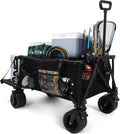 REDCAMP 49' Extra Long Collapsible Wagon Fishing Cart with Rod Holders, 330LBS Heavy Duty Extra Large Folding Utility Garden Cart with Tailgate and Big All-Terrain Wheels for Grocery, Sport, Fishing