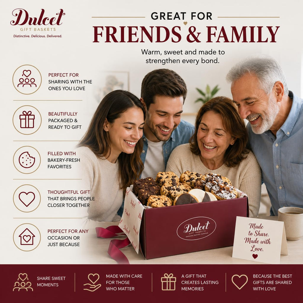 Dulcet Thank You & Congratulations Gift Basket – Gourmet Food Gift Basket with Fresh Brownies, Cookies & Pastries – Appreciation Gifts for Teachers, Students, Employees, Co-Workers, Friends & Family