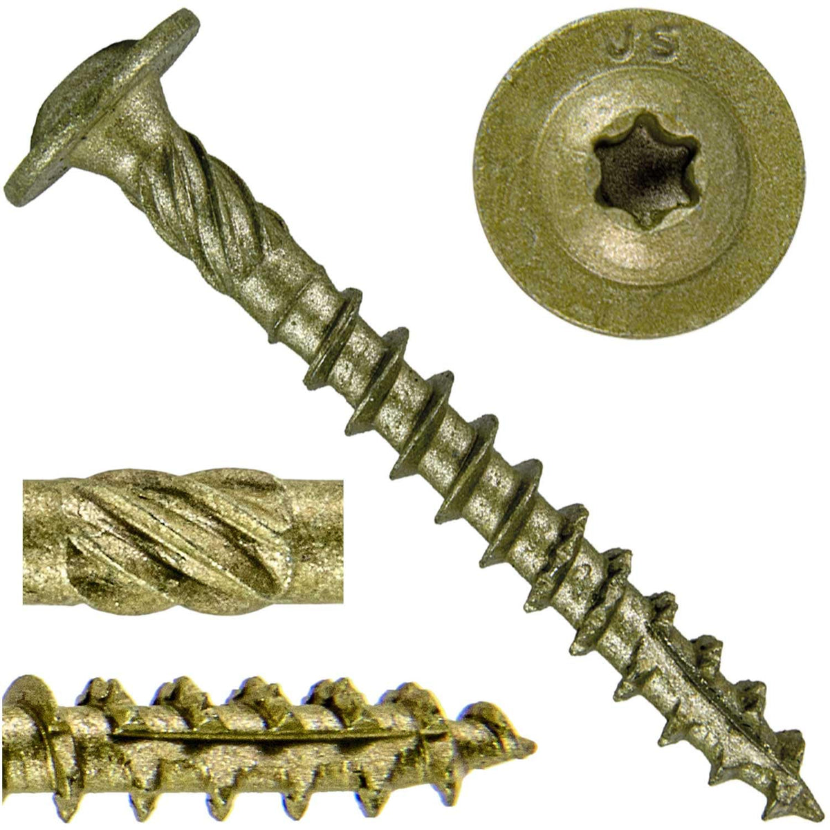 Jake Sales #14 x 2 Construction Lag Screw Exterior Coated Torx/Star Drive Heavy Duty Structural Lag Screw Far Superior to Common Lag Screws (Full Box -1400 Screw Count) Modified Truss Washer Head