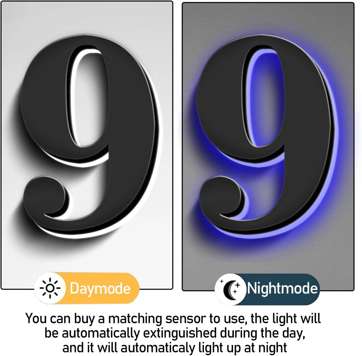 Illuminated LED House Numbers, Stainless Steel, Backlit LED Illuminated Home Address Number, Up-Scale Modern Look, Lighted House Numbers, Modern Address Numbers,18 Inch/450mm,2