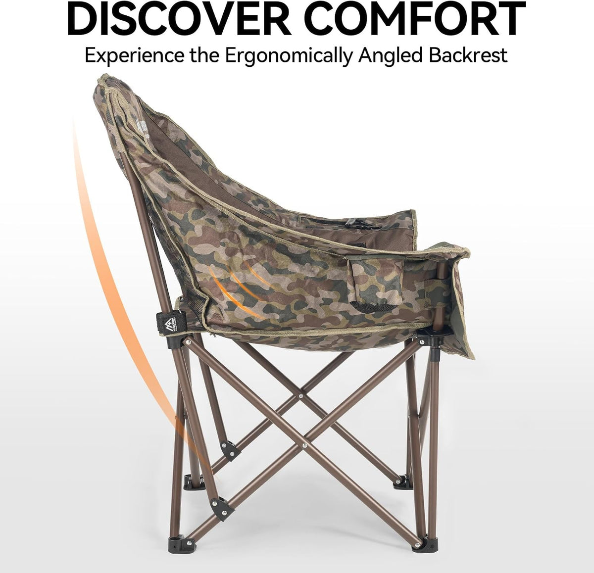 Huskfirm 2 Pack Camping Chairs Oversized Padded Camping Chair Heavy-Duty Foldable Camping Chairs with Cup Holder and Cooler Bag Portable Lawn Chair for Sports Outdoors-Support 450LBS, Camouflage