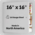 BEST BA-AHD 16' x 16' Metal Access Panel with Concealed Pin Hinge, LEED Compliant 16-Gauge Steel Access Door for Non-Rated Drywall/Ceilings, White Drywall Panel with Rounded Corners, Screwdriver Latch