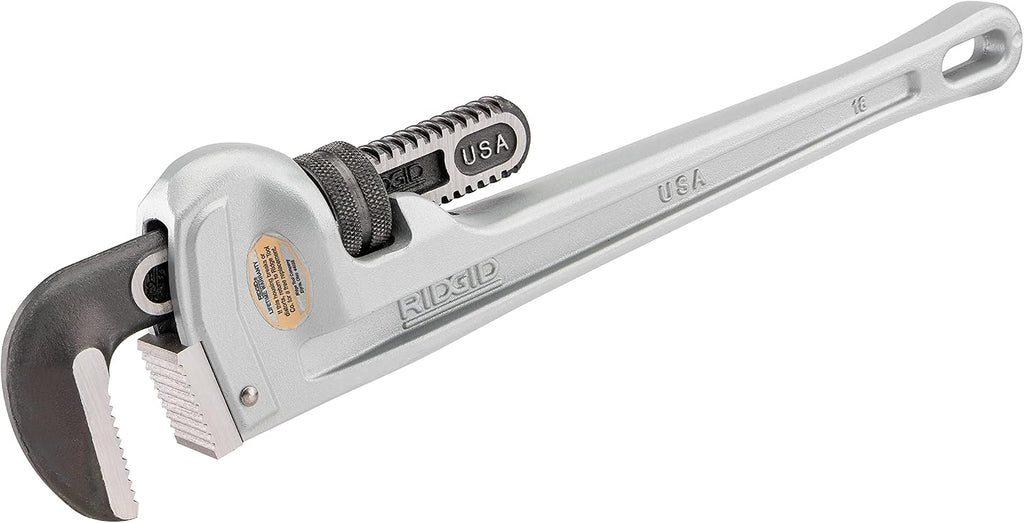 RIDGID 31110 Model 836 36' Aluminum Straight Pipe Wrench with 5' Pipe Capacity, 40% Lighter Aluminum Straight Plumbing Wrench with I-Beam Handle