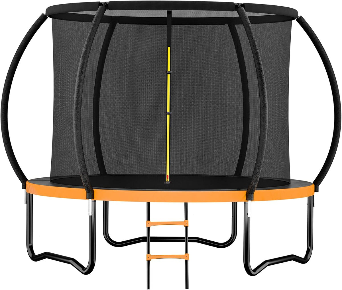 Kiivakii Trampoline 8FT 10FT 12FT 14FT 16FT, Outdoor Trampolines for Kids and Adults, Recreational Trampoline with Enclosure Net & Ladder, Round Trampolines ASTM Approved