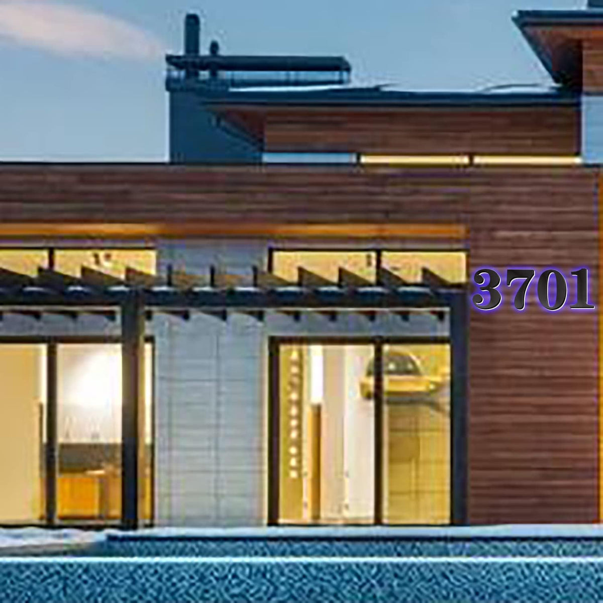 Illuminated LED House Numbers, Stainless Steel, Backlit LED Illuminated Home Address Number, Up-Scale Modern Look, Lighted House Numbers, Modern Address Numbers,16 Inch/400mm,4