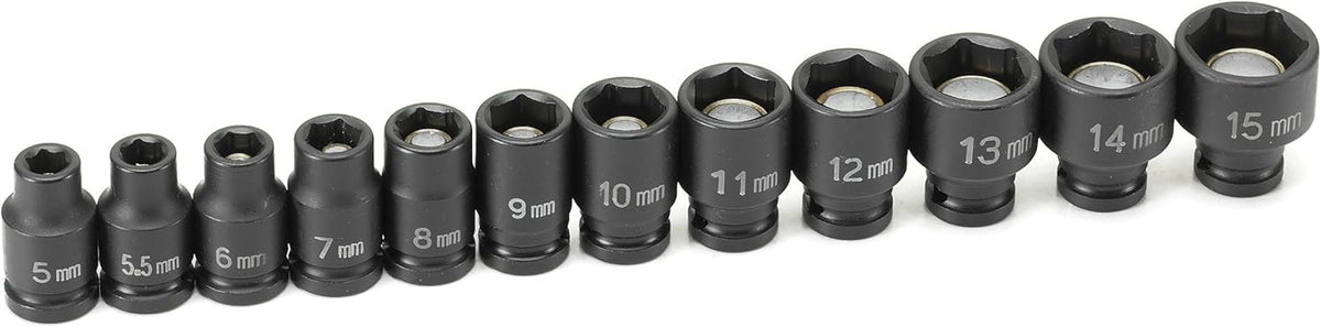 Grey Pneumatic (9712UM) 1/4' Surface Drive 12-Piece Standard Universal Metric Socket Set