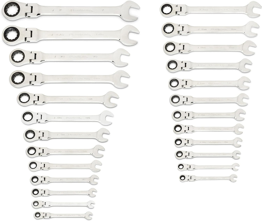 GEARWRENCH 25-Pc. Flex Combination Ratcheting Wrench Set, SAE/MM - 86730