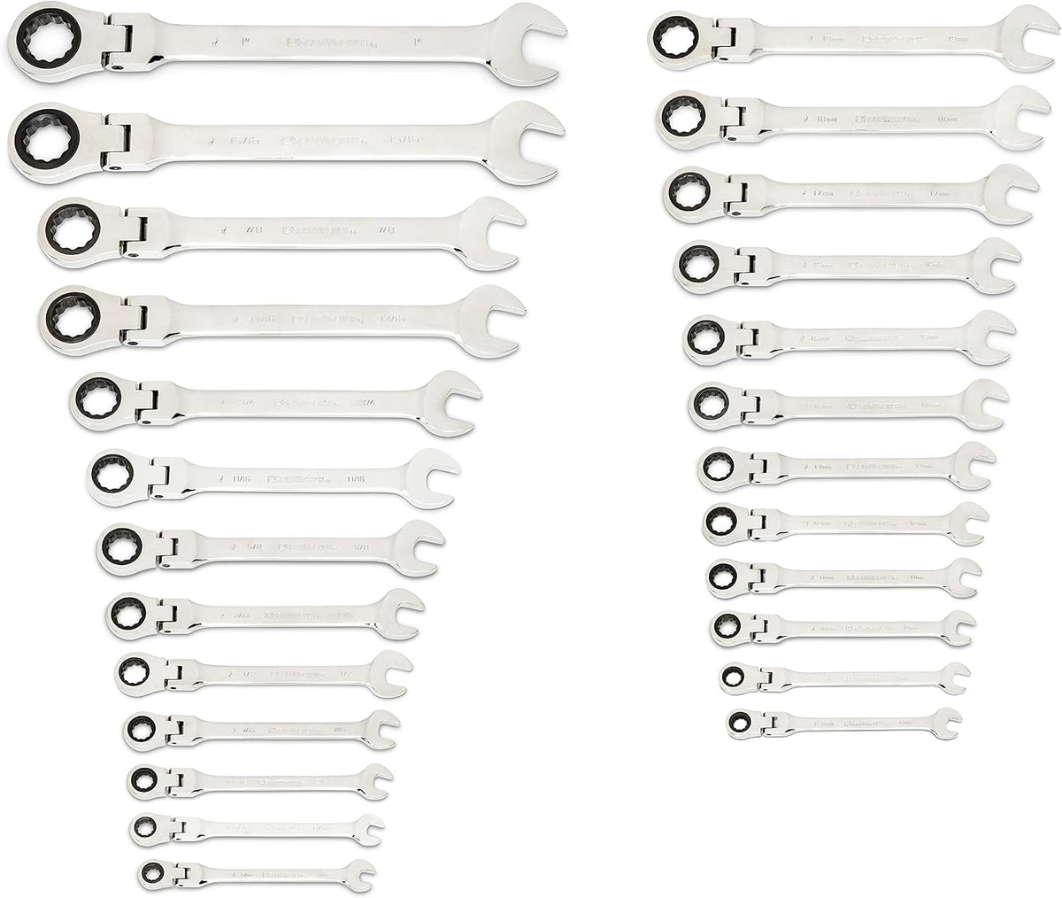 GEARWRENCH 25-Pc. Flex Combination Ratcheting Wrench Set, SAE/MM - 86730