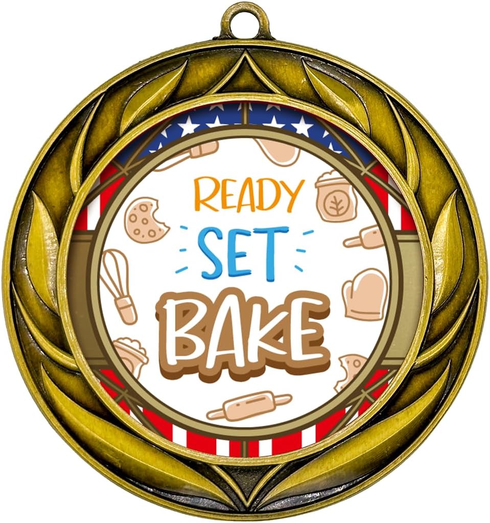 All Quality Wreath Ready Set Bake Medal | Competition Metal Medal - 1st, 2nd, 3rd Place