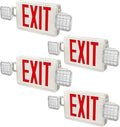 4 Packs Led Red Exit Sign with Emergency Lights Combo & Battery Backup Operated Powered Fire Exit Sign Light-UL Listed 120-277VAC Fire Exit Signs Lighting for Room,Street,Window.Stairs.