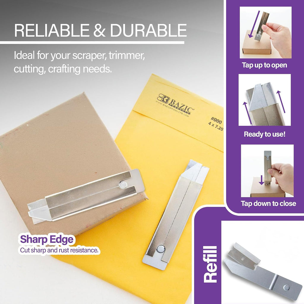 BAZIC Carton Cutter Box Cutter Retractable Blade, Utility Knife Set for Box Cardboard Boxes Office Home (2/Pack), 144-Packs