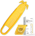 T TOVIA Safety Box Cutter Knife of Recessed Concealed Stainless Steel Blade, Package Opener Plastic Cutter for Box, Carton, Shrink Wrap, Plastic Straps, 1000pcs