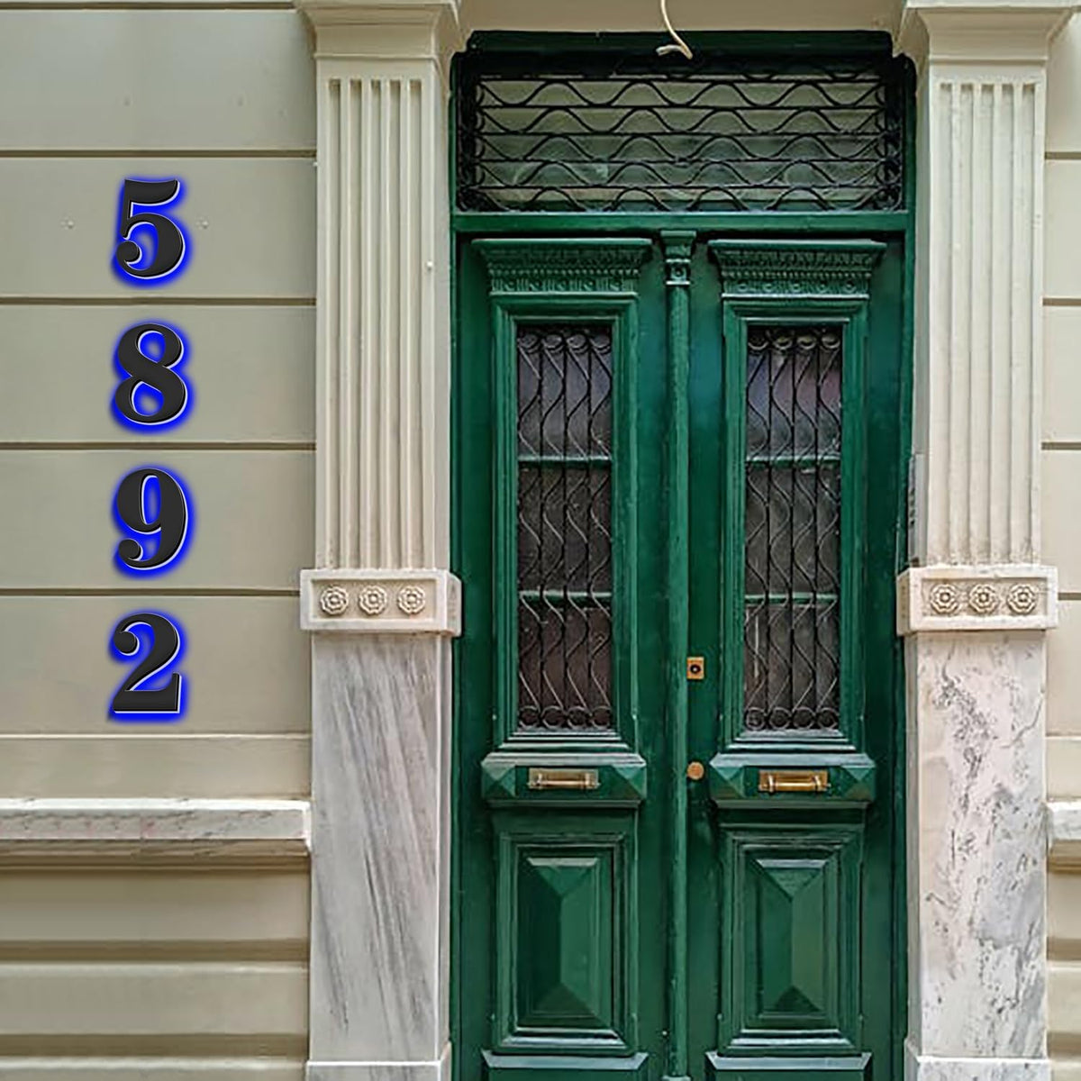 Illuminated House Numbers Increase Safety And Style 18 Inch, Backlit LED Address Number For Enhanced Visibility, Lighted Up Address Number, Modern Metal Signs,V