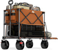 TIMBER RIDGE 400L Large Capacity Folding Double Decker Wagon with Brakes, 54' Extra Long Extender Wagon Cart, 450lbs Heavy Duty Collapsible Cart, All-Terrain Big Wheels for Camping, Sports, Shopping