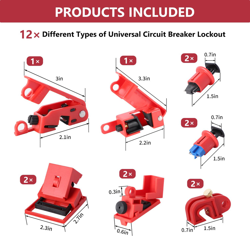 Multi-Functional Lockout Tagout Kit 70+ Pcs - Safety Padlock, Hasp, Ball/Gate Valve, Circuit Breaker, Plug & Loto Tags