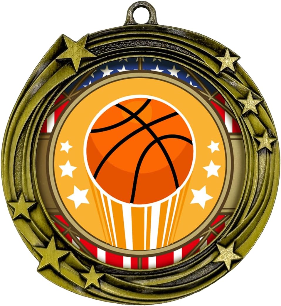 All Quality Stars Design Basketball Medal - 1st, 2nd, 3rd Place