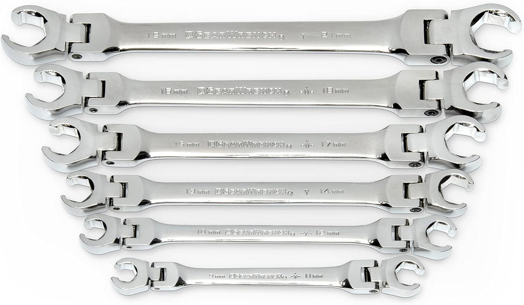 GEARWRENCH 6 Pc. Flex Flare Nut Wrench, Metric - 81911D