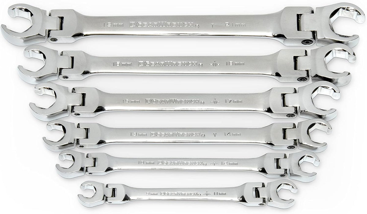 GEARWRENCH 6 Pc. Flex Flare Nut Wrench, Metric - 81911D