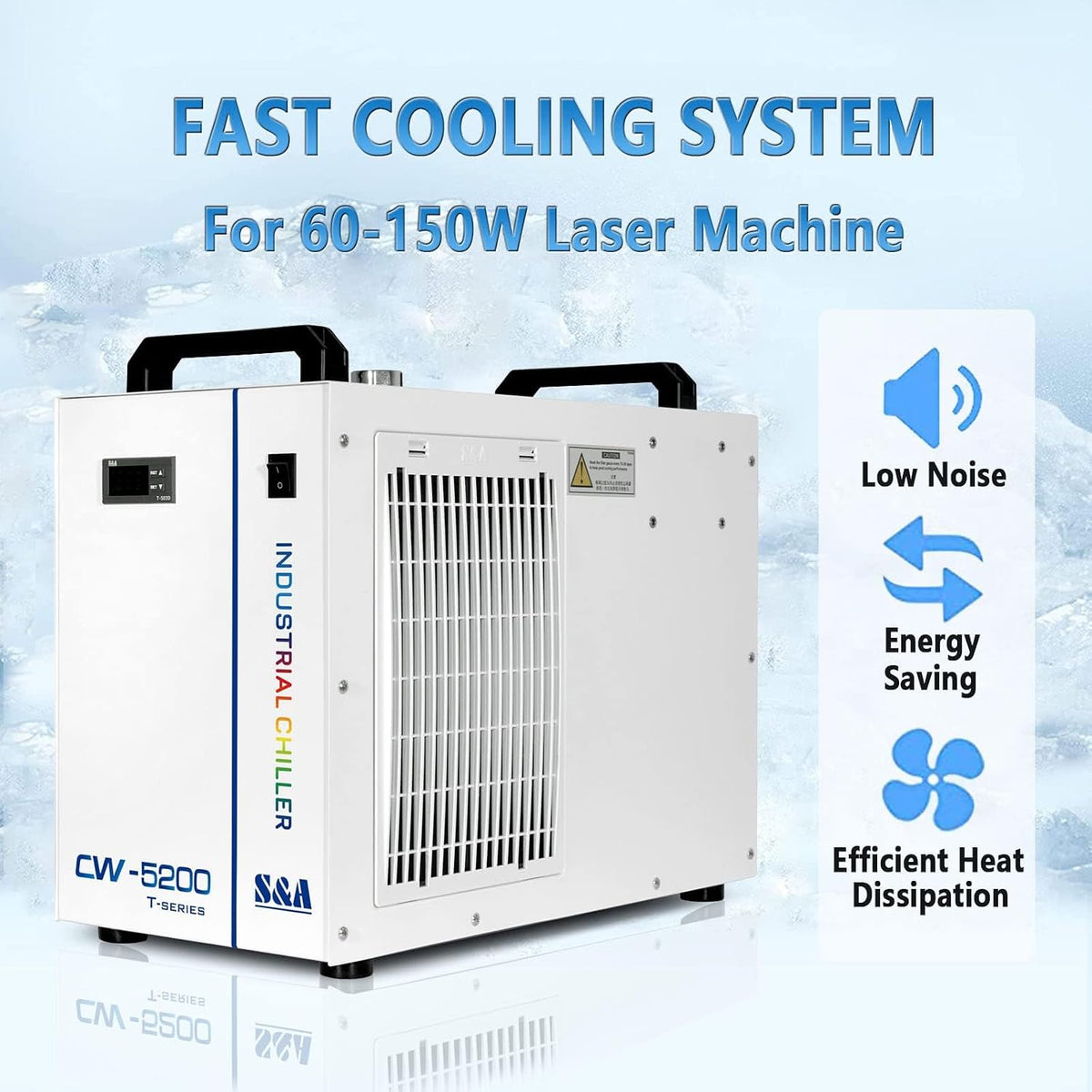 S&A Genuine CW-5200DH（Upgraded 5200DG） Water Chiller Duty Free for CO2 Laser Engraving Cutting Water Cooling Shipping From US