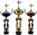 Express Medals Various Sport Giant 54 Inch Tall 19 Inch Wide 4 Post Column Gold Red or Blue Trophy Cup Award Includes Attached Plate with up to 5 Lines of Your Custom Engraved Text. Weighs 11 lbs.