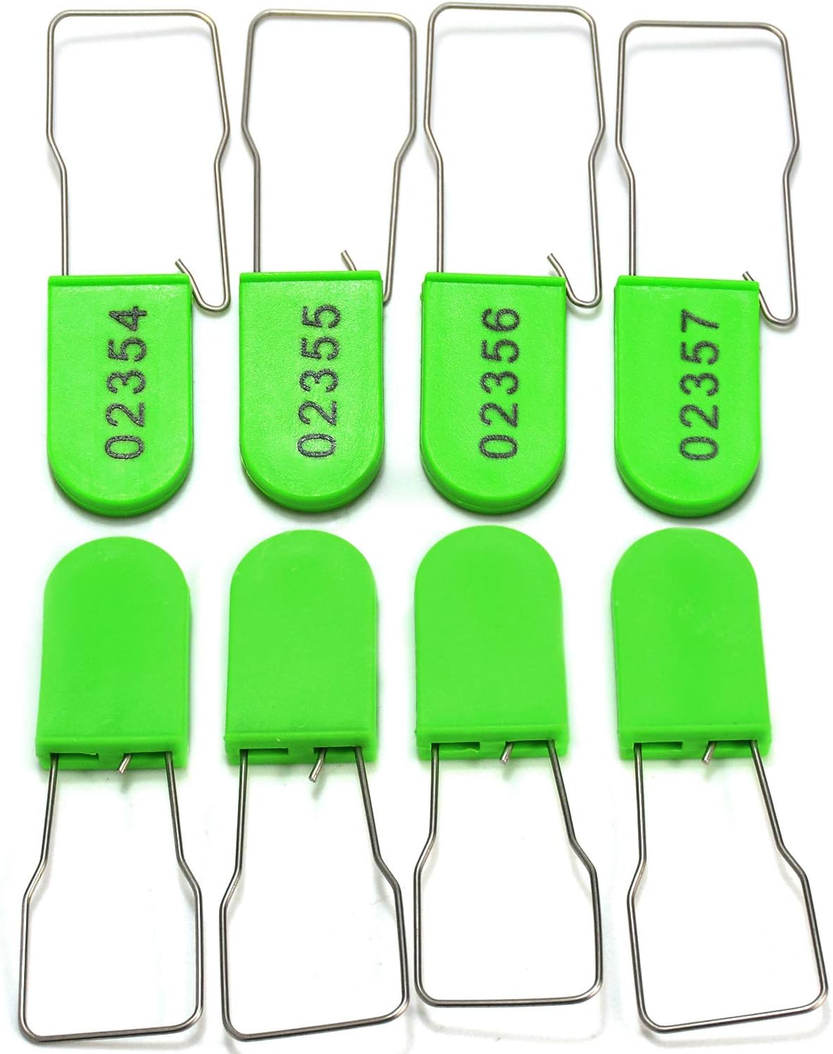 1000pcs Security Metal Wire Padlocks, Plastic Security Seals Disposable Anti-Tamper Tag Locks with Numbered Anti Tamper Tag Hasps (Green, 1000pcs)