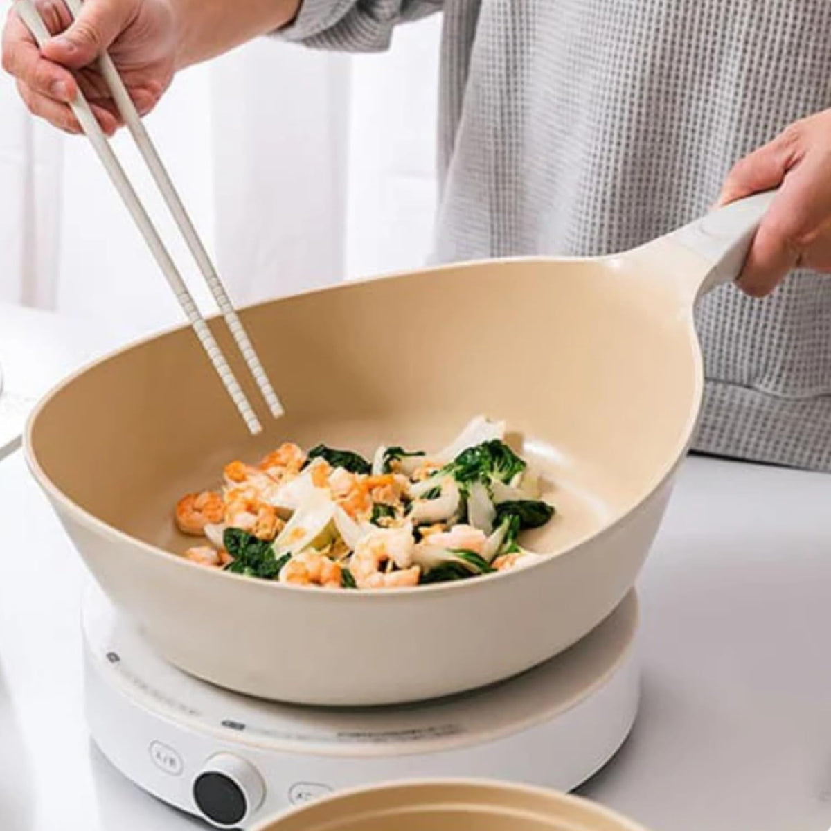 NEOFLAM VULCAN 6-Piece Cookware Set – Elegant Ivory Nonstick Ceramic Coated Pots and Pans for Induction, Gas, Electric Stoves, Healthy Everyday Cooking, Made in Korea