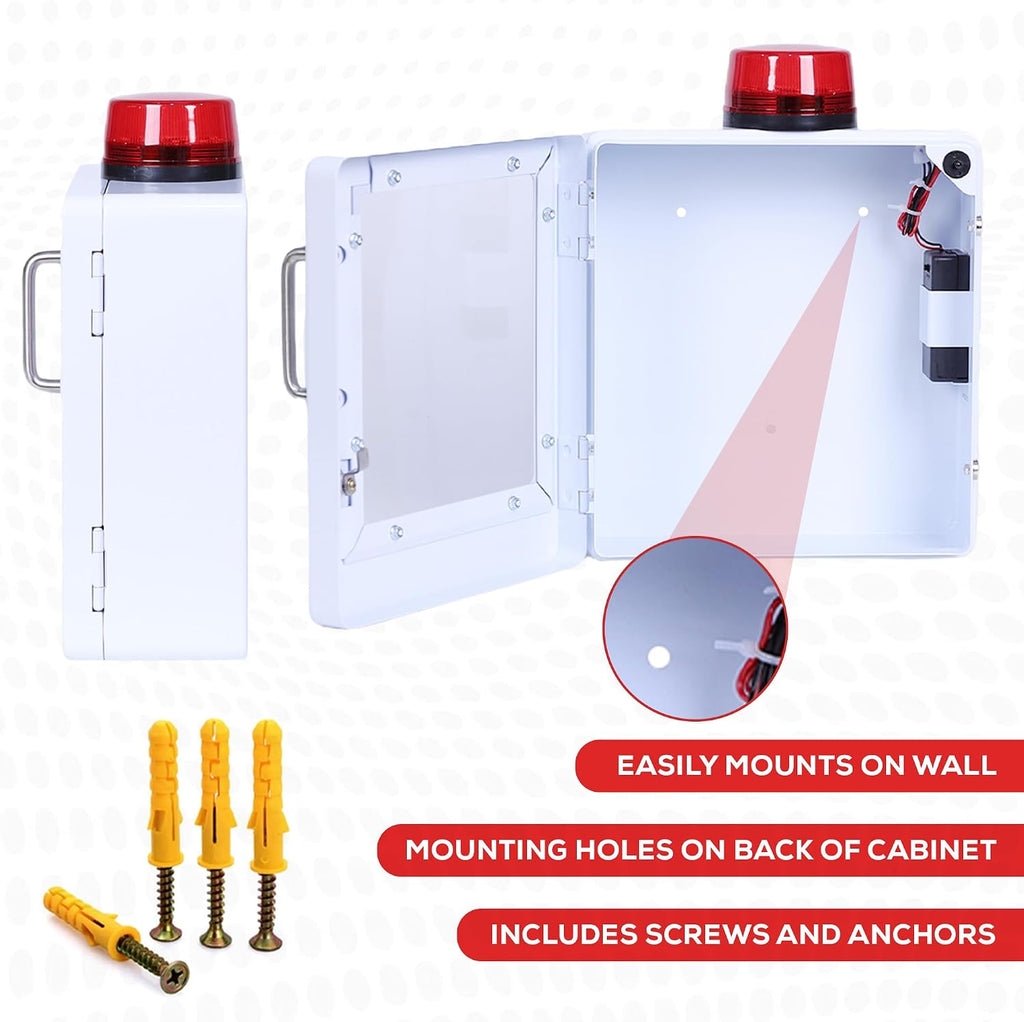 Bleeding Control Kit Emergency Wall Mount Cabinet | Fits Most Standard Bleeding Kits Including Stop the Bleed | Bleeding Kit not Included (White)