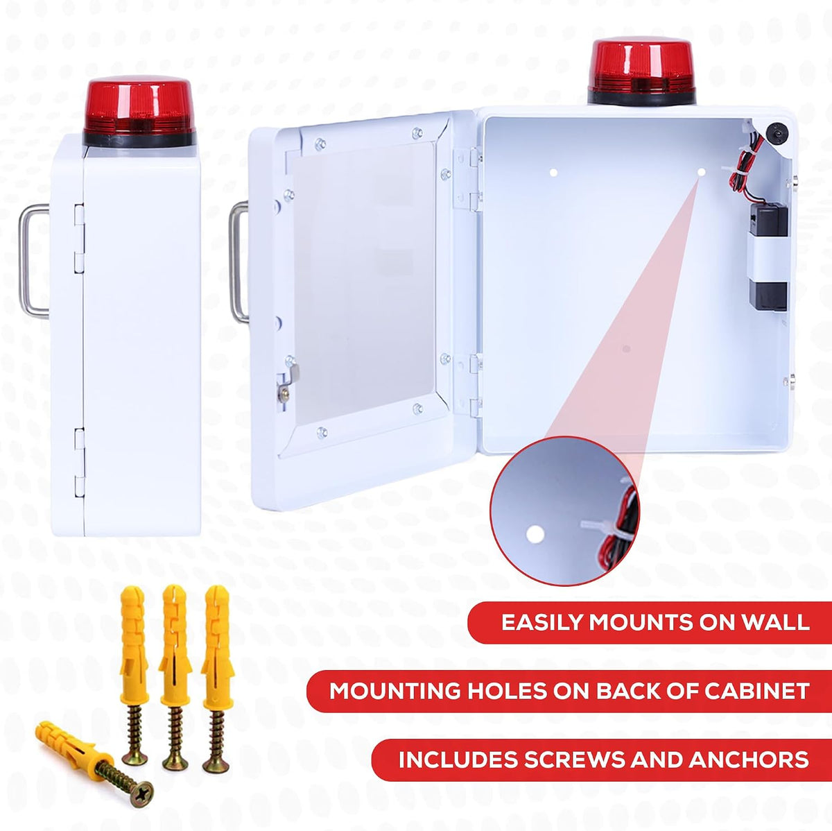 Bleeding Control Kit Emergency Wall Mount Cabinet | Fits Most Standard Bleeding Kits Including Stop the Bleed | Bleeding Kit not Included (White)