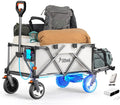 Litheli Electric Wagon Cart with 1 Battery & Charger, All-Terrain Wheels & Variable Speed | 200L Capacity, 300 lbs Heavy-Duty Utility Wagon for Camping Beach Garden Shopping, SE-Beige