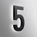 LED Illuminated House Numbers,Matte Black, Modern Address Signs Lighted Plaque For Outdoor Indoor.