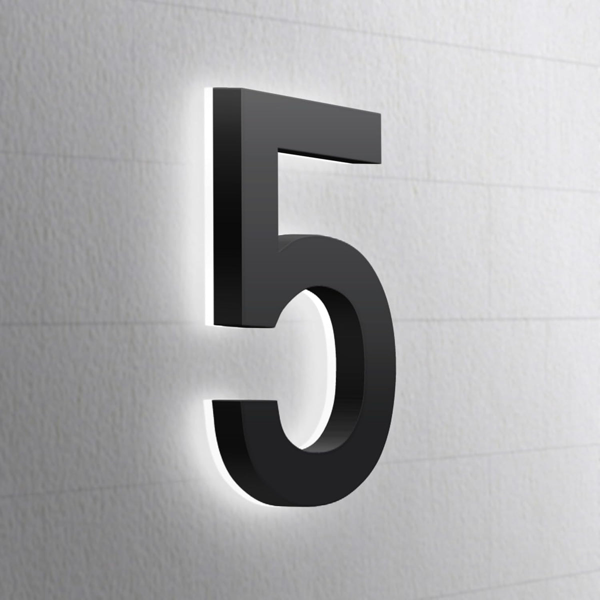 LED Illuminated House Numbers,Matte Black, Modern Address Signs Lighted Plaque For Outdoor Indoor.