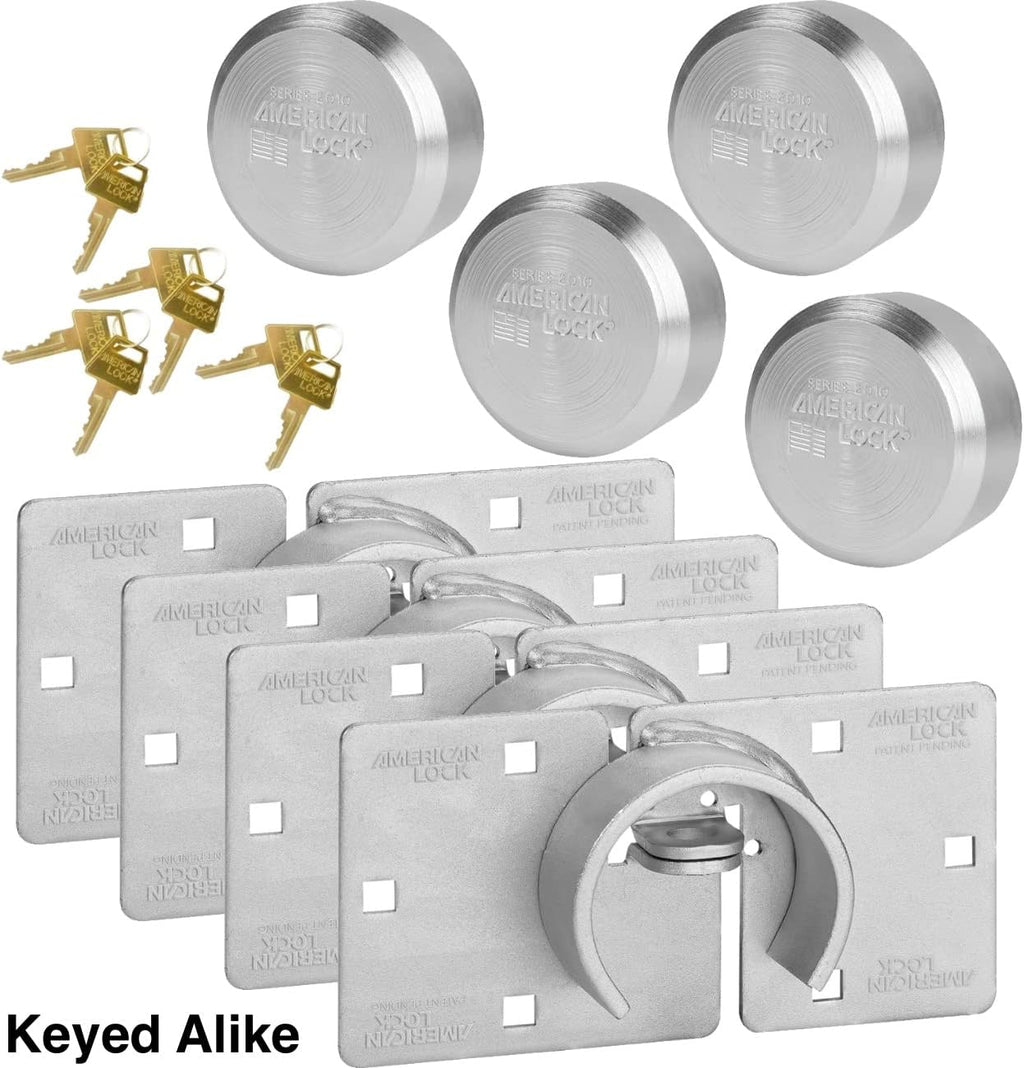 American/Master Lock (4) Hidden Shackle and Hasp Combo A801 - A2010KA-4