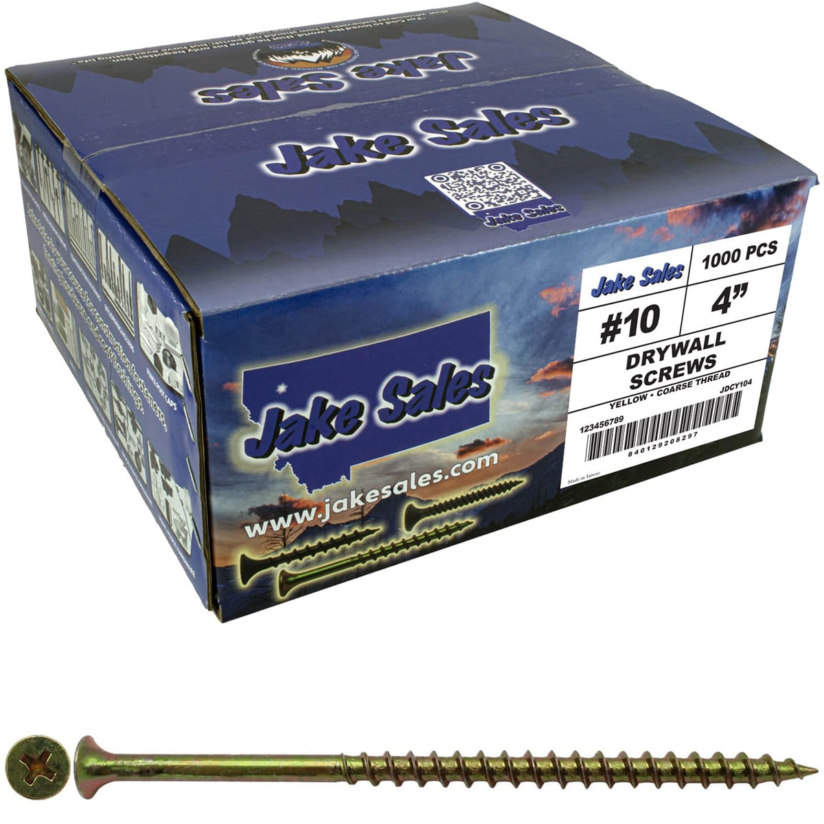 Drywall Screws: Yellow ZINC #10 x 4 COARSE Thread Drywall, Gypsum Board, Sheetrock, Plasterboard Screws. Use for Low Cost, All Purpose Wood Screws (23 POUNDS 1,000 Approx. Screw Count)