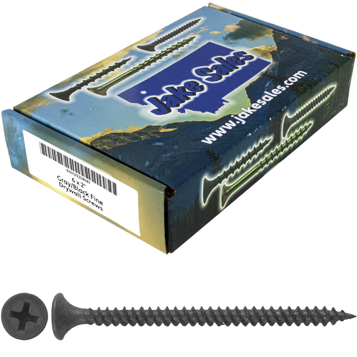 #6 x 2 Gray Phosphate - FINE Thread Drywall, Gypsum Board, Sheet Rock, Plasterboard Screws. CASE Qty 9 Boxes - 7,875 Screws