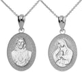 Certified 14k Gold Sacred Heart of Jesus and Immaculate Heart of Mary Reversible Medal Pendant Necklace
