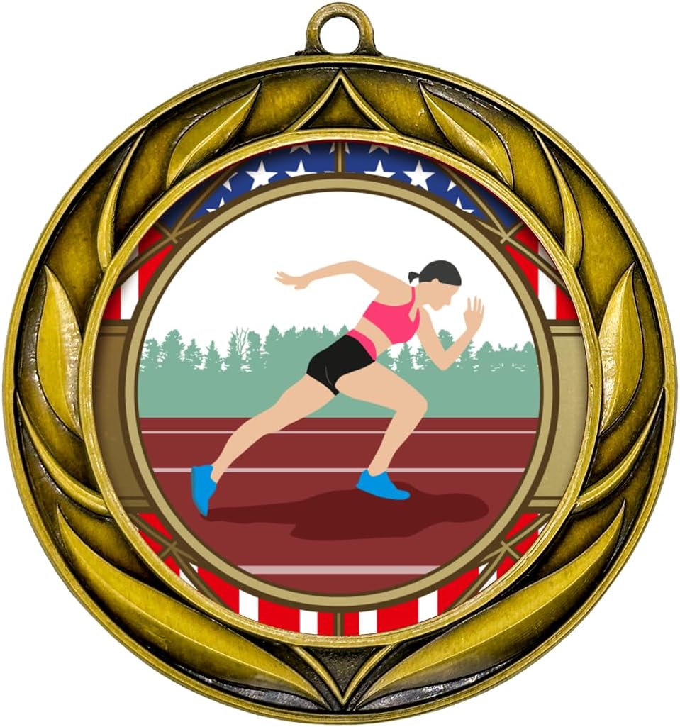 All Quality Wreath Design Track and Field Medal (Female) | Competition Metal Medal - 1st, 2nd, 3rd Place