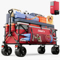 49' L Collapsible Extended Wagon with 500lbs Weight Capacity,300L Heavy Duty Sports Wagon,Big All-Terrian Wheels with Cup Holders,Cart for Sports,Grocery,Shopping,(Rosepink)