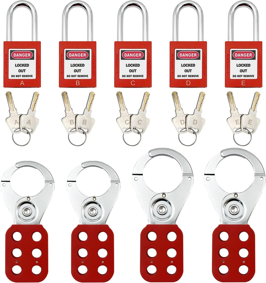 SAFBY Lockout Tagout Kit Electrical Loto - Clamp-On Circuit Breaker Lockout, Group Lockout Hasps, Lockout Tag, Universal Multi- Pole Breaker for Kit Station (Box Orange Kit)