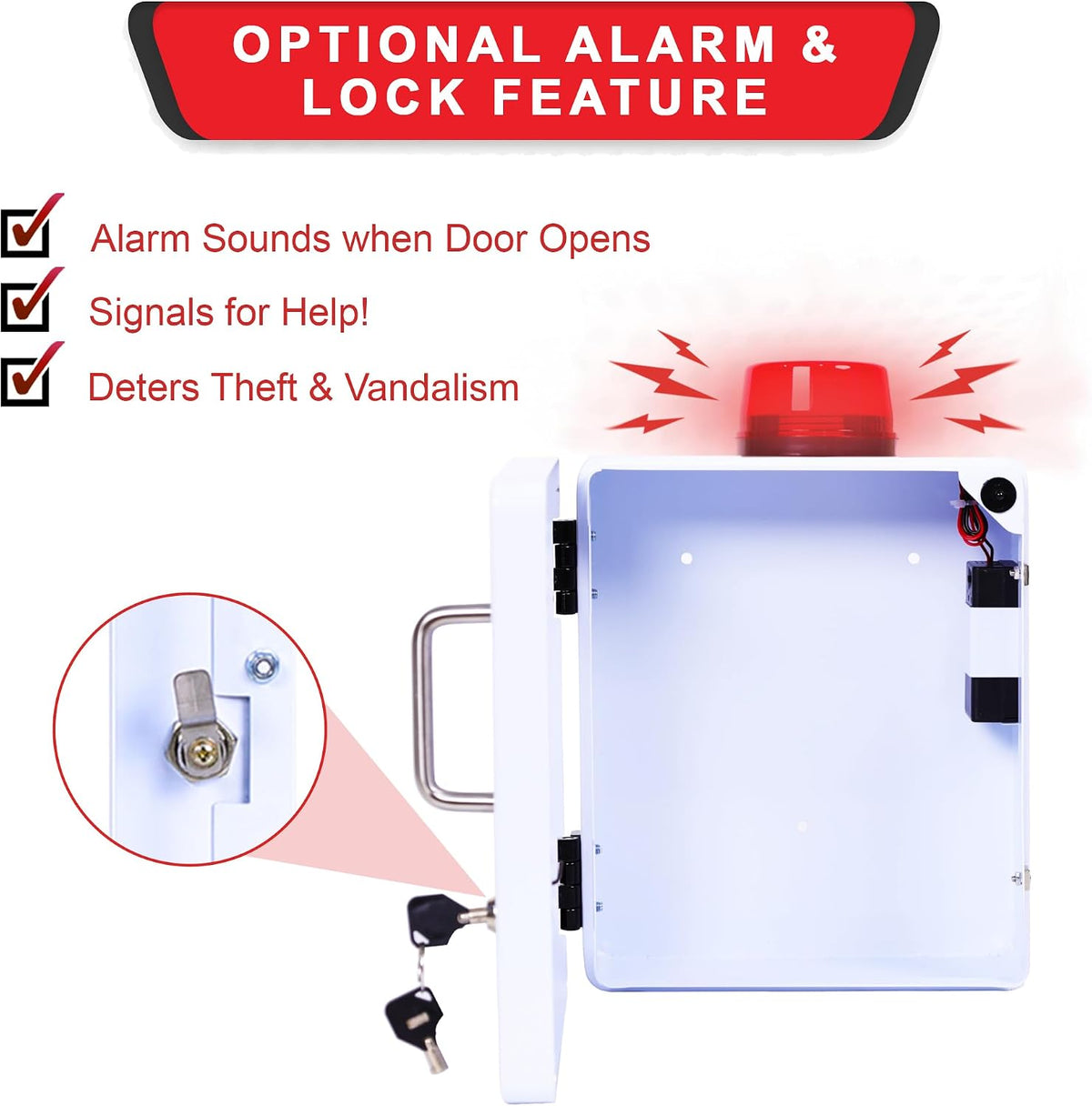 Bleeding Control Kit Emergency Wall Mount Cabinet | Fits Most Standard Bleeding Kits Including Stop the Bleed | Bleeding Kit not Included (White)