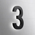LED Illuminated House Numbers,Matte Black, Modern Address Signs Lighted Plaque For Outdoor Indoor.