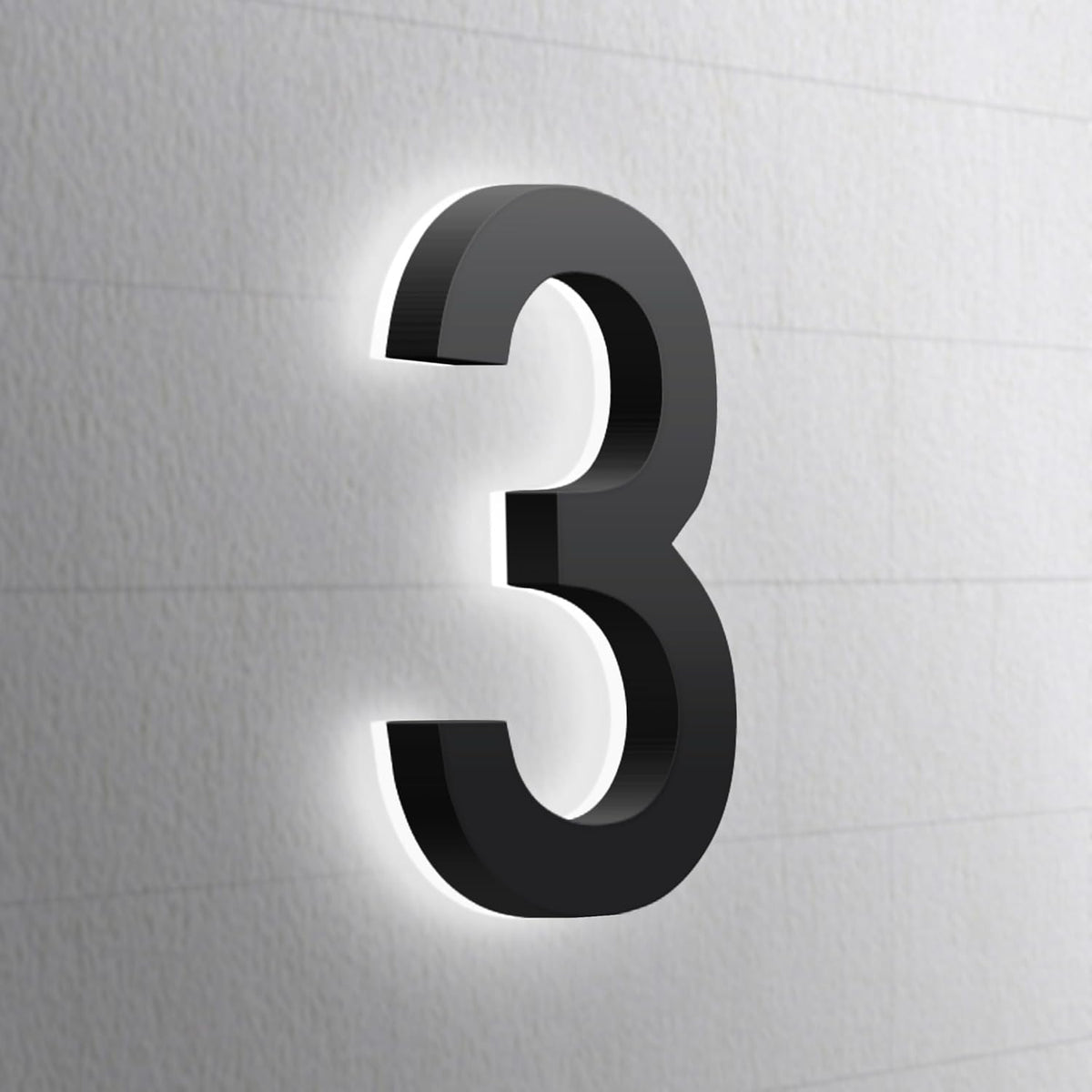 LED Illuminated House Numbers,Matte Black, Modern Address Signs Lighted Plaque For Outdoor Indoor.
